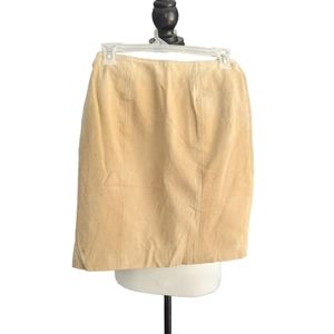 CHIA Suede Tan Leather Mini Skirt Size 8